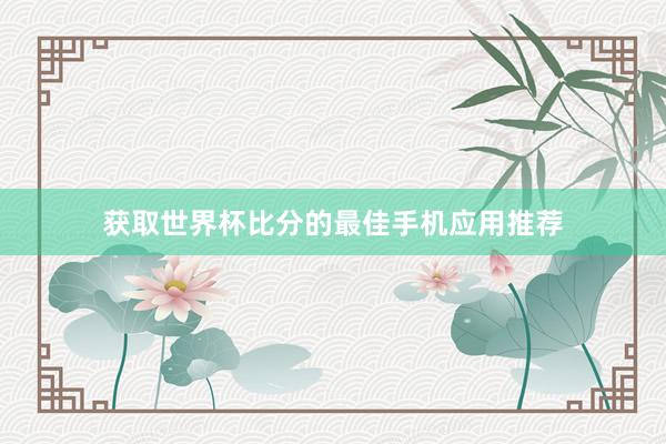 获取世界杯比分的最佳手机应用推荐